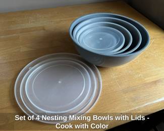Set of Nesting Mixing Bowls with Lids  Cook with Color