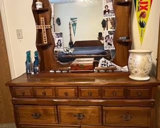 Vintage Oak Dresser with Mirror