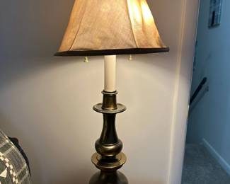 Stiffel Brass Table Lamp with Fabric Shade