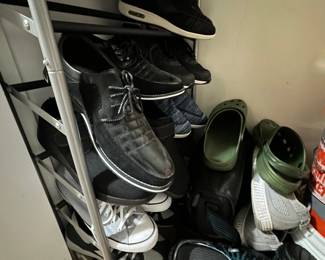 Assorted Mens Footwear Collection with Branded Athletic Shoes and Philadelphia Eagles Clogs