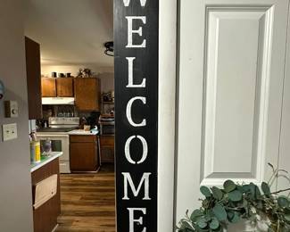 Vertical Wooden Welcome Sign
