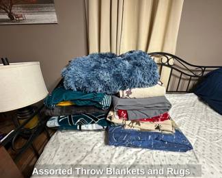 Assorted Throw Blankets and Rugs