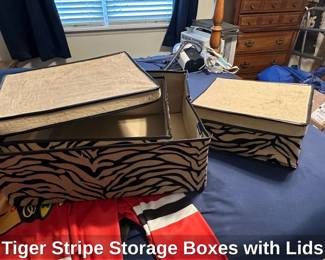 Tiger Stripe Storage Boxes with Lids