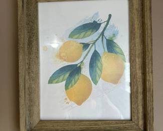 Framed Watercolor Print of Lemon Branch