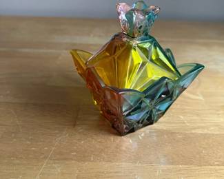 Iridescent Art Glass Candy Dish