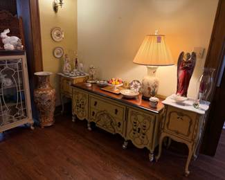 Vintage Romweber French Rococo Louis XV Style Sideboard and Matching Cabinet