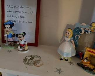 Disney Figurines Collection (Mickey Mouse, Alice in Wonderland, Tweety Bird, Daffy Duck)