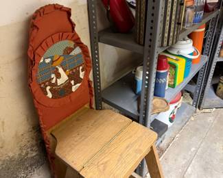 Vintage Metamorphic Chair / Step Stool / Ironing Board