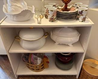 White Ceramic Pig Pitcher and Bowl Set