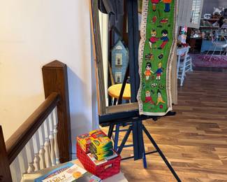 Vintage Children's Fabric Growth Chart with Illustrations