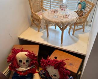 American Girl Samantha's Wicker Tea Party Set with Dolls