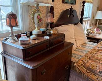 Antique Walnut Dresser with Mirror