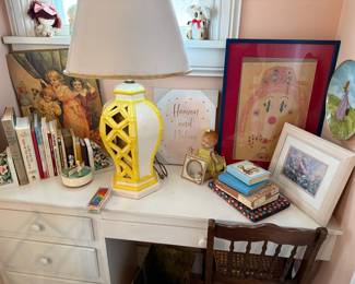 Vintage Ceramic Faux Bamboo Lamp