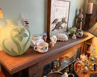 Art Nouveau Frosted Glass Vase with Floral Motif