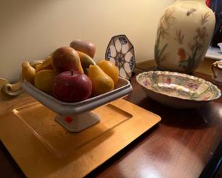 Marble Fruit Bowl with Decorative Fruit