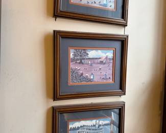Bonnie Butler Folk Art Paintings (Set of 3) - "George's Grocery", "John 14:16", "John 2016"
