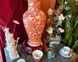 Chinese Porcelain Temple Jar with Dragon and Floral Motif