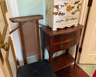 Vintage Oriental Jewelry Box with Drawer Stand