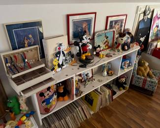 Assorted Disney and Looney Tunes Collectibles and Memorabilia