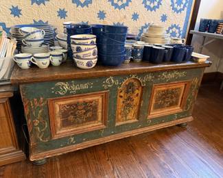 Antique German Painted Dowry Chest (Dower Chest)