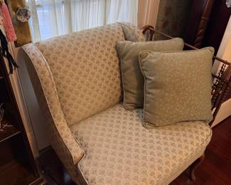 Vintage Accent Chair with Fan Pattern Upholstery