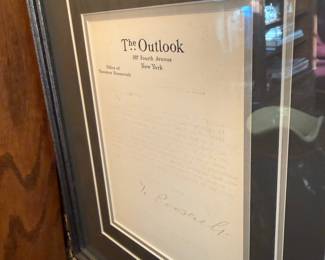 The Outlook Letter Signed by Theodore Roosevelt