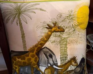 Vintage Safari Animals Decorative Pillow