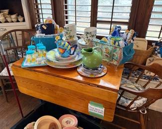 Ceramic Fish Pitcher and Lemon-Themed Tableware Set