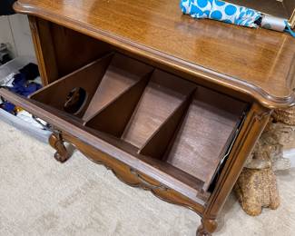 Vintage Side Table with magazine/book storage 