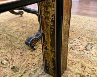 Square Coffee Table with Asian Motif inlay