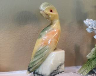 Vintage Alabaster Parrot