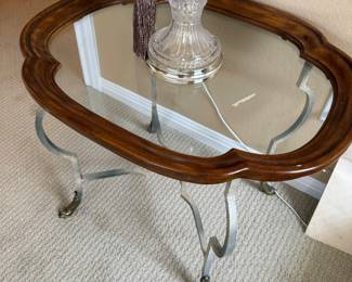 Glass Top Side Table 