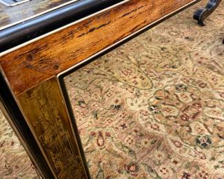 Square Coffee Table with Asian Motif inlay