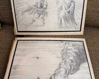 The Warrior & The Wizard - Drawing Series by Pat Binder