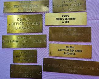 Brass ship identification tags