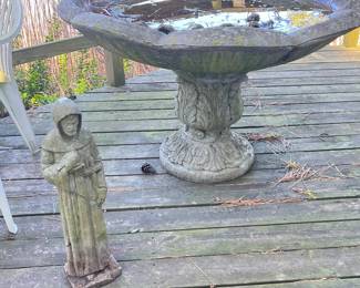 Concrete St Joseph & Bird Bath