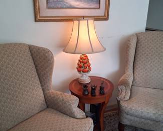 A pair of Wingback Accent Chairs 