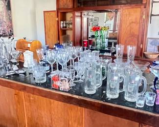 A wide selection of bar glasses 