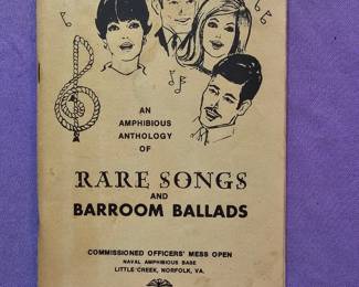 Rare song book from NCO Open Mess Little Creek, 1980