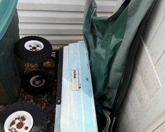 Wagon and canvas wheelbarrow 