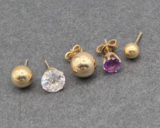 14k Gold - Single Stud Earrings