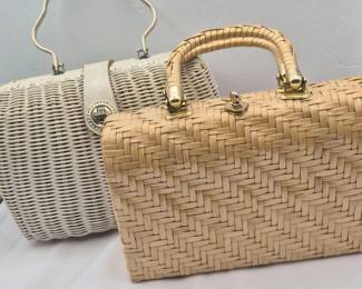 Pair of Vintage Wicker Purses (Hong Kong & Lesco Long)