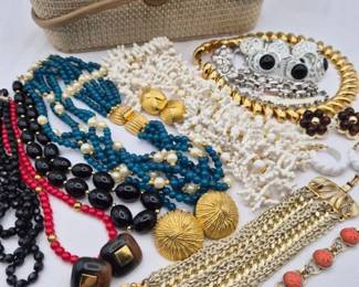 Vintage Theodor Boxy Purse & Signed Fashion Jewelry Collection