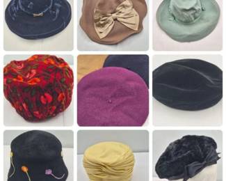 Vintage Ladies’ Millinery Hat Collection – Mixed Styles & Colors