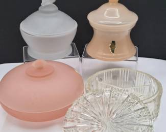 Deco Glass Vanity Powder Boxes