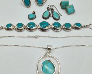 Turquoise Harmony Jewelry Mix Mostly Sterling Silver