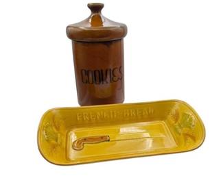 Vintage USA Ceramics - Cookie Jar, French Bread Dish