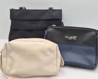 Salvatore Ferragamo Accessory/Travel Bag Trio