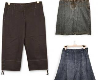 Denim Skirts & Black Denim Capris (Faded Glory, LL Bean, Ann Taylor)