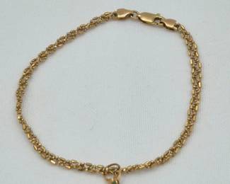 14k Gold Bracelet Emerald Ring Charm